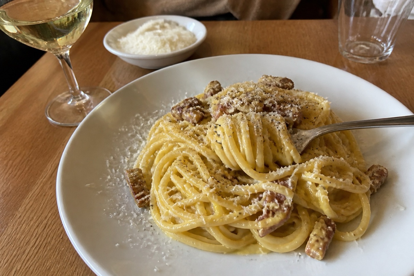 Spaghetti Carbonara original, ohne Sahne